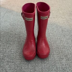 Hunter Kids Bright Red Rain Boots